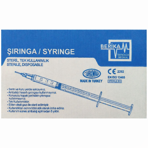 Berika İnsülin Enjektörü 1 cc - 100'lü Kutu